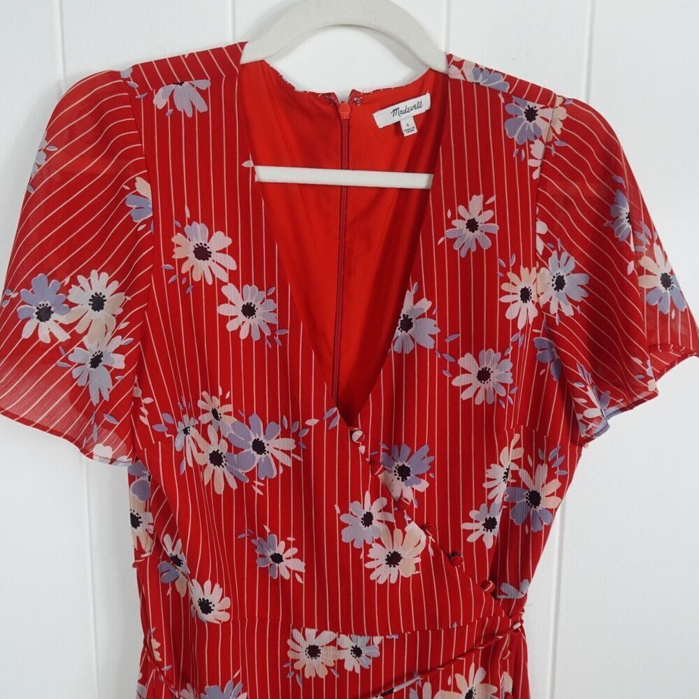 Madewell Womens Dress Button-Wrap in Daisy Society Small - Picture 5 of 15